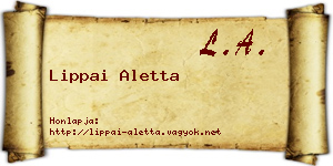 Lippai Aletta névjegykártya